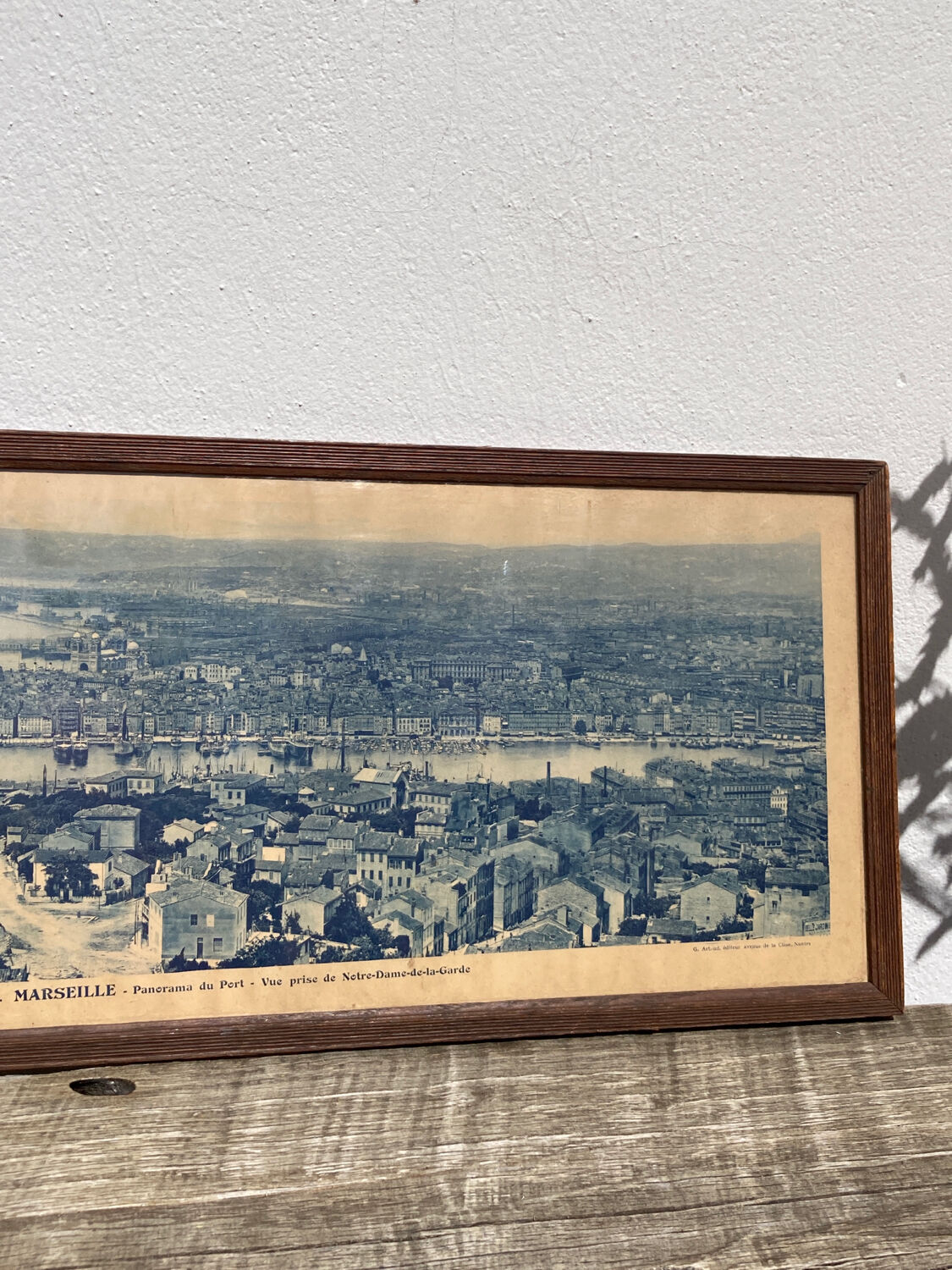Photograph of Marseille 1950 - panoramic Mediterranean port and city printed by G. Arnaud - antique print