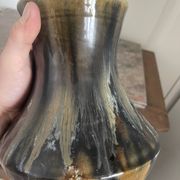 Old Vase Pot ATELIER ART LABREC Glazed Stoneware Green Brown France Pottery