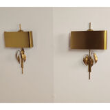 Pair of vintage sconces in gilded brass around 1970