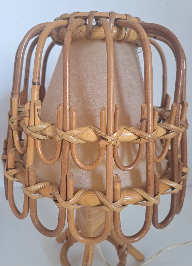 Paire de lampes de chevet en bambou