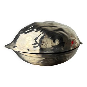 Boîte à bijoux en noyer plaquée argent, Italie, années 1970