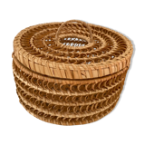 Vintage basket box in woven rattan