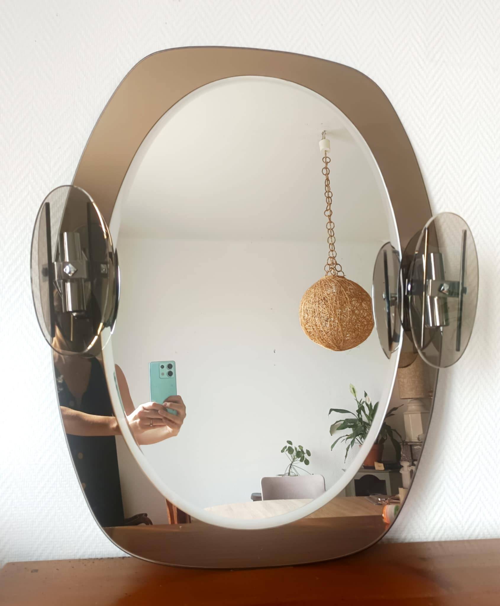 Space Age Mirror ISA Italy 1980