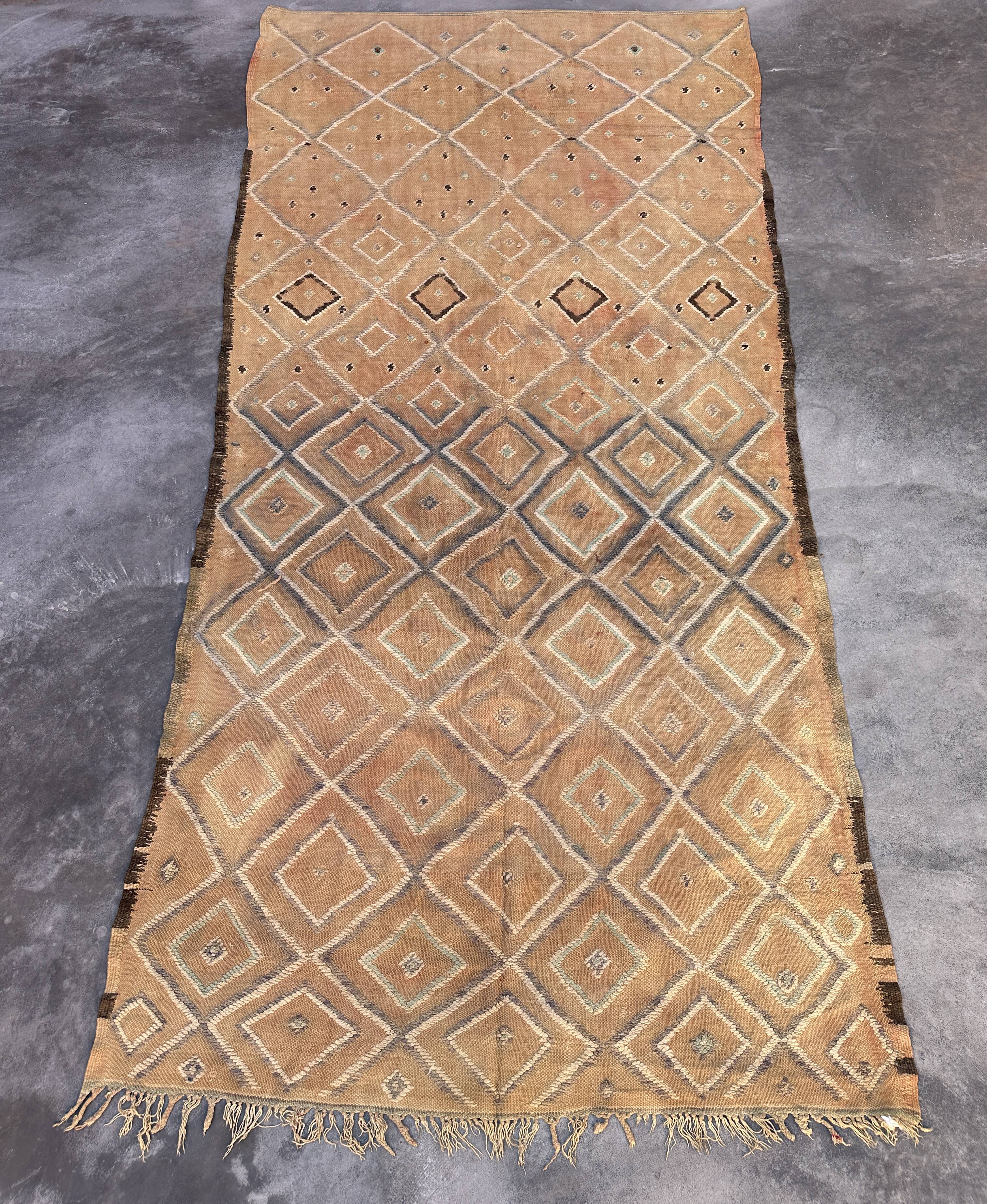 Kilim Boujad beige Berber rug - 157 x 326 cm