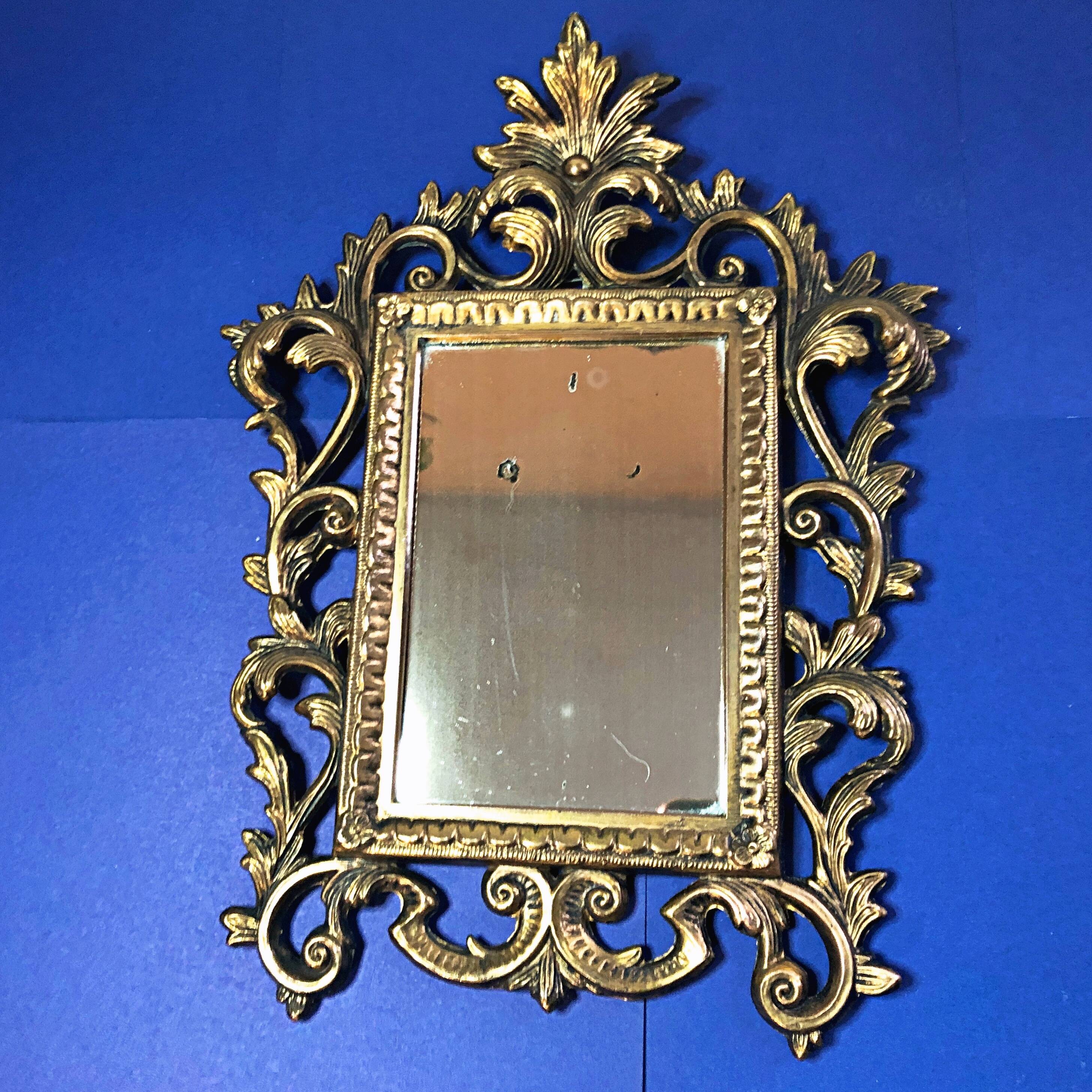 Small Rococo Baroque style mirror by Roberta Wood vintage 50/60