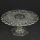 Clear Art Deco Cake Stand Pressed Glass Star Motif Cake Stand