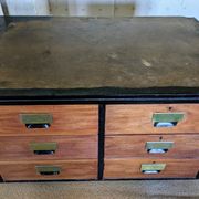 Workshop furniture with drawer units.