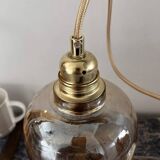 Vintage glass bell-shaped pendant light