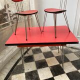 Table formica eiffel feet and 3 chairs