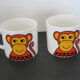Set of 2 mugs or cups décor monkey design jane foster by make international 2016