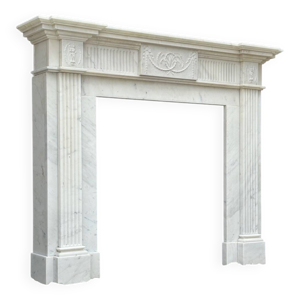 Cheminée Néoclassique - marbre carrare