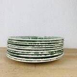 10 English Style Luneville green plates