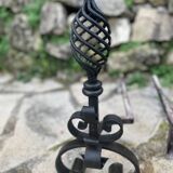Pair of wrought iron andirons