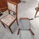 Pair of vintage solid wood chairs with upholstery – 1960