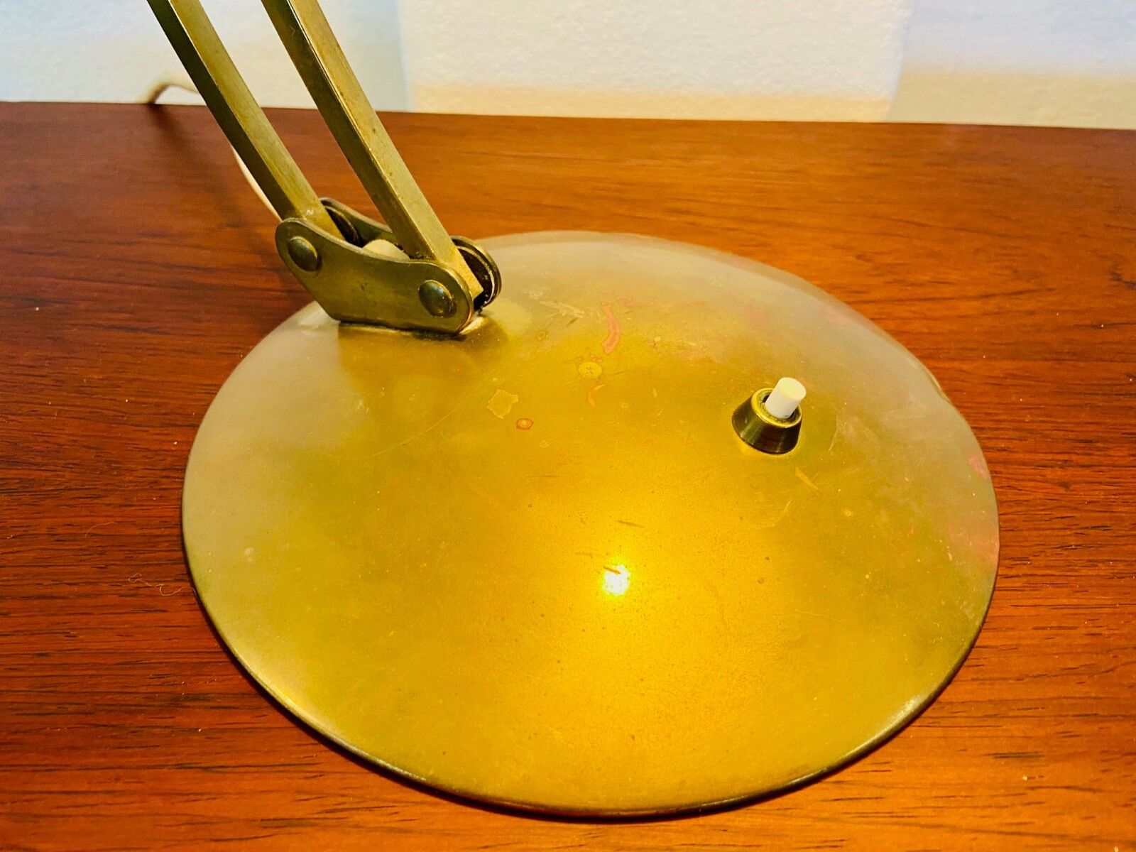 Vintage modernist Kaiser Dell brass lamp 1960s