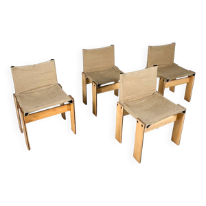 Set of 4 Monk Dining Chairs by Afra & Tobia Scarpa for Molteni, 1970