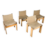 Set of 4 Monk Dining Chairs by Afra & Tobia Scarpa for Molteni, 1970