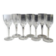 Lot of 7 x crystal glasses. Star/palmette decoration in St Louis style.