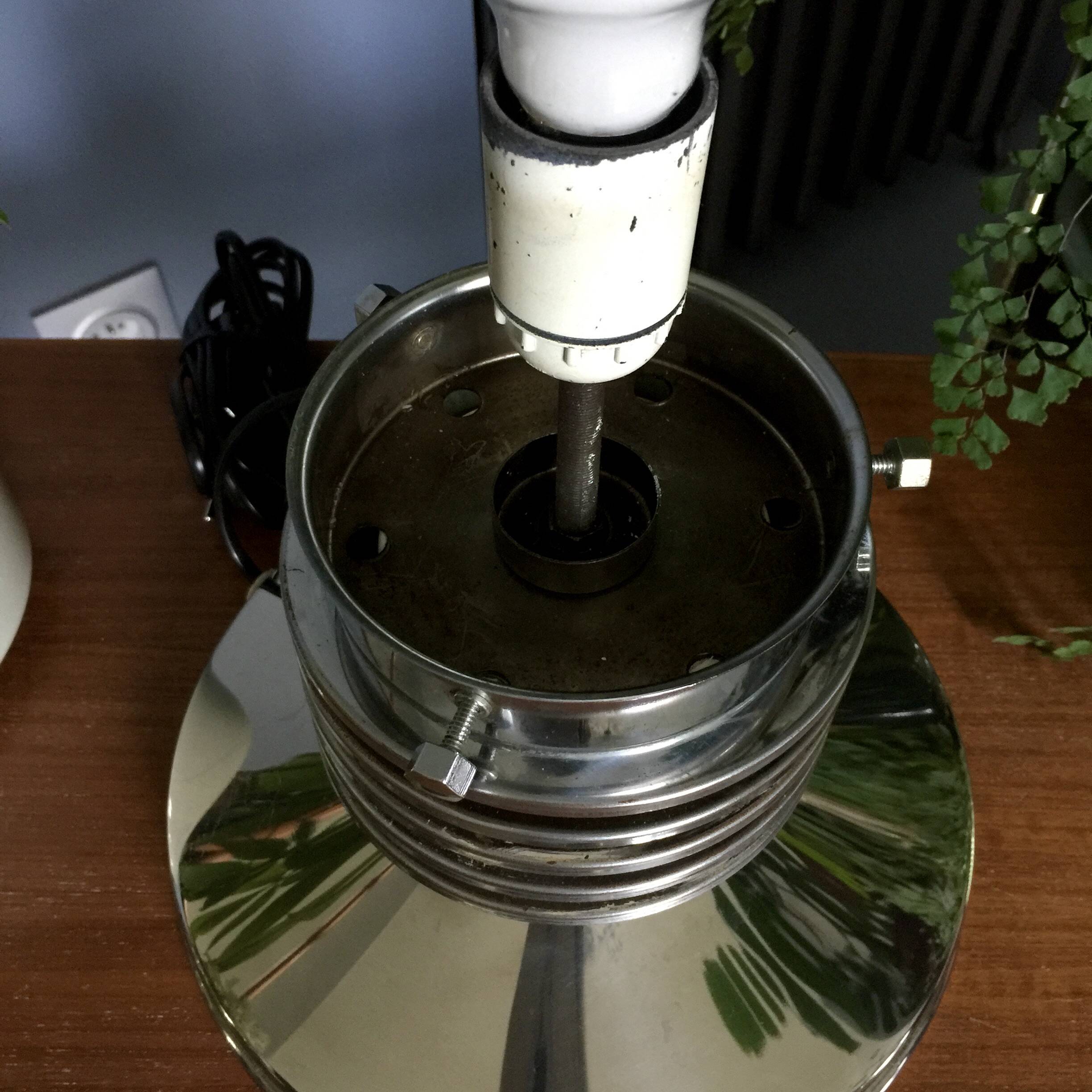 Large Murano glass and chrome lamp