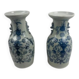 Pair of Chinese porcelain baluster vases, Qing Dynasty