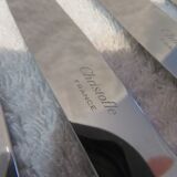 12 Christofle Chinon silver plated dessert knives, 19.7cm