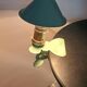Mushroom lamp, with clip, in almond green metal, 1960s