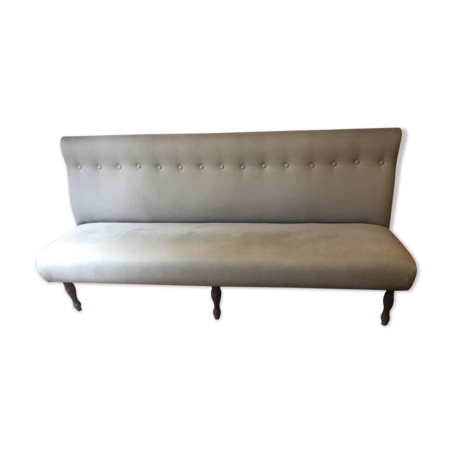 Reupholstered vintage restaurant bench