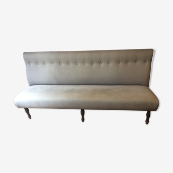 Reupholstered vintage restaurant bench