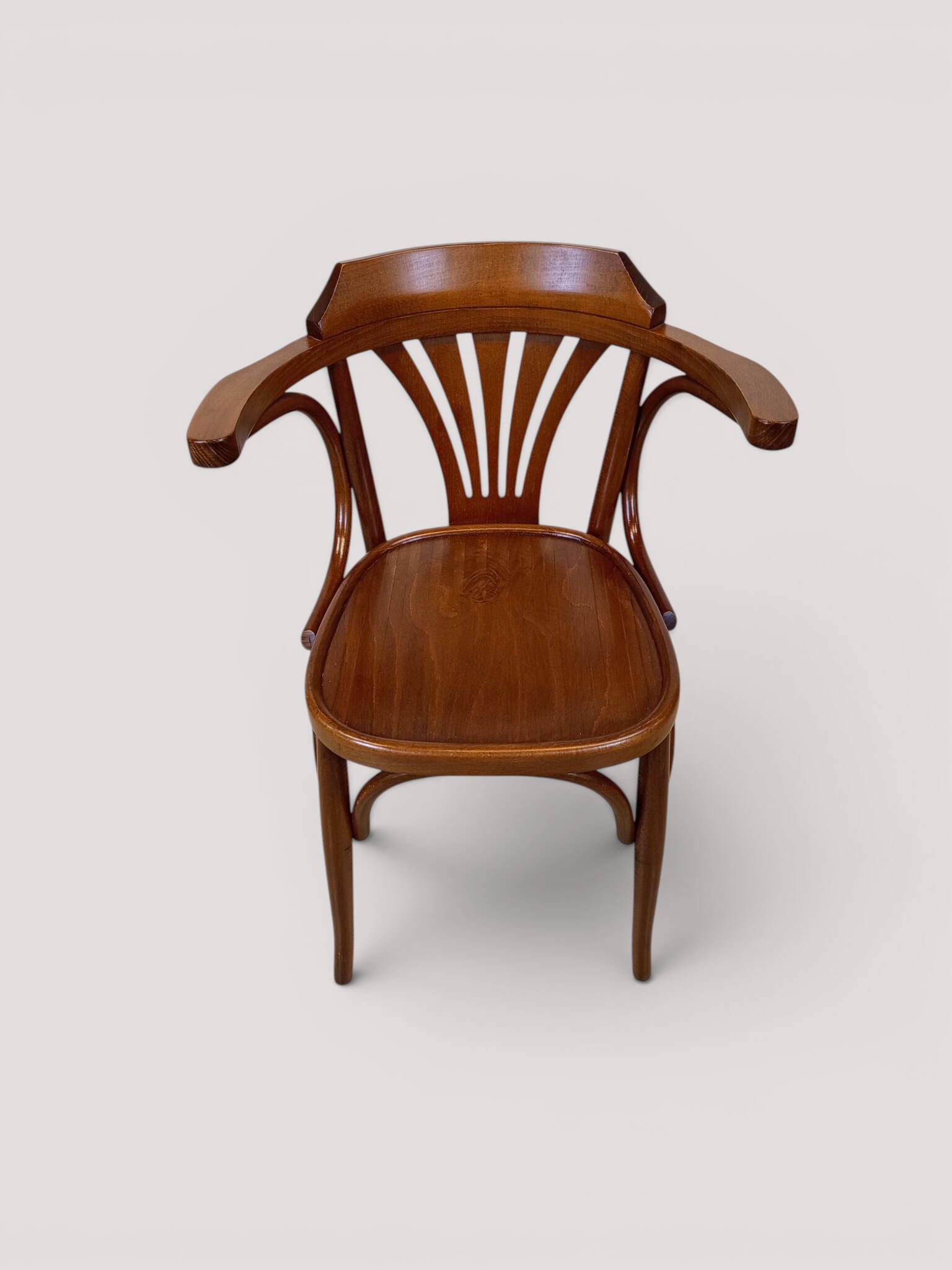 Fauteuil de bureau bistrot en hêtre courbé, style Thonet, circa 1960
