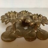 Brass flower trio candle holder