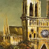 Richard KAISER: oil on canvas view of Notre Dame from the Seine