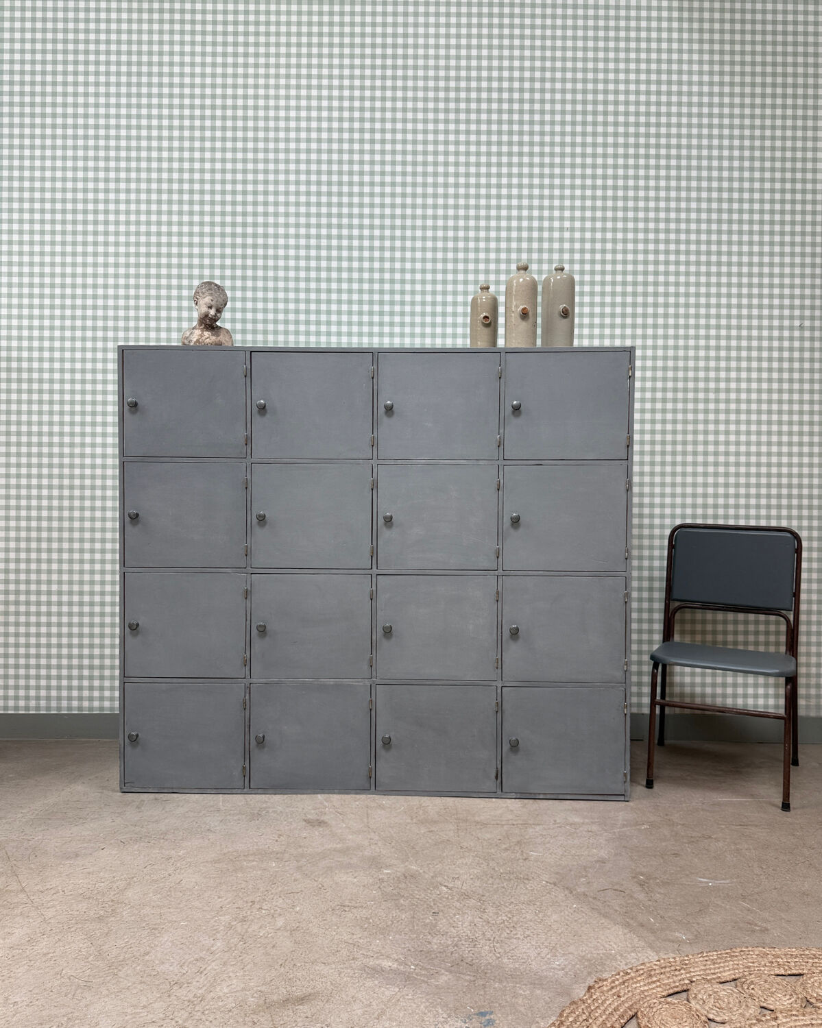 Large patinated locker cabinet (renovated)