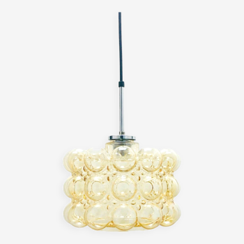 Mid-Century Amber Bubble Glass Ceiling Light/Pendant by Helena Tynell for Limburg, Germany, 1960s