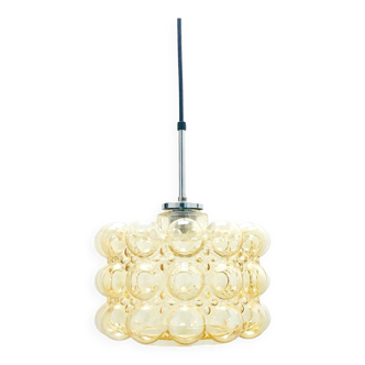 Mid-Century Amber Bubble Glass Ceiling Light/Pendant by Helena Tynell for Limburg, Germany, 1960s
