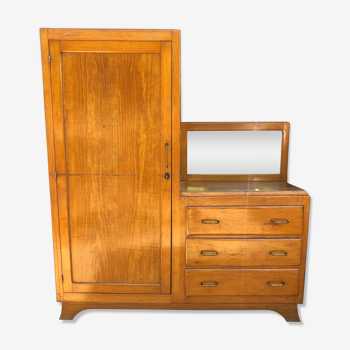 Rare asymmetrical dressing cabinet 50s