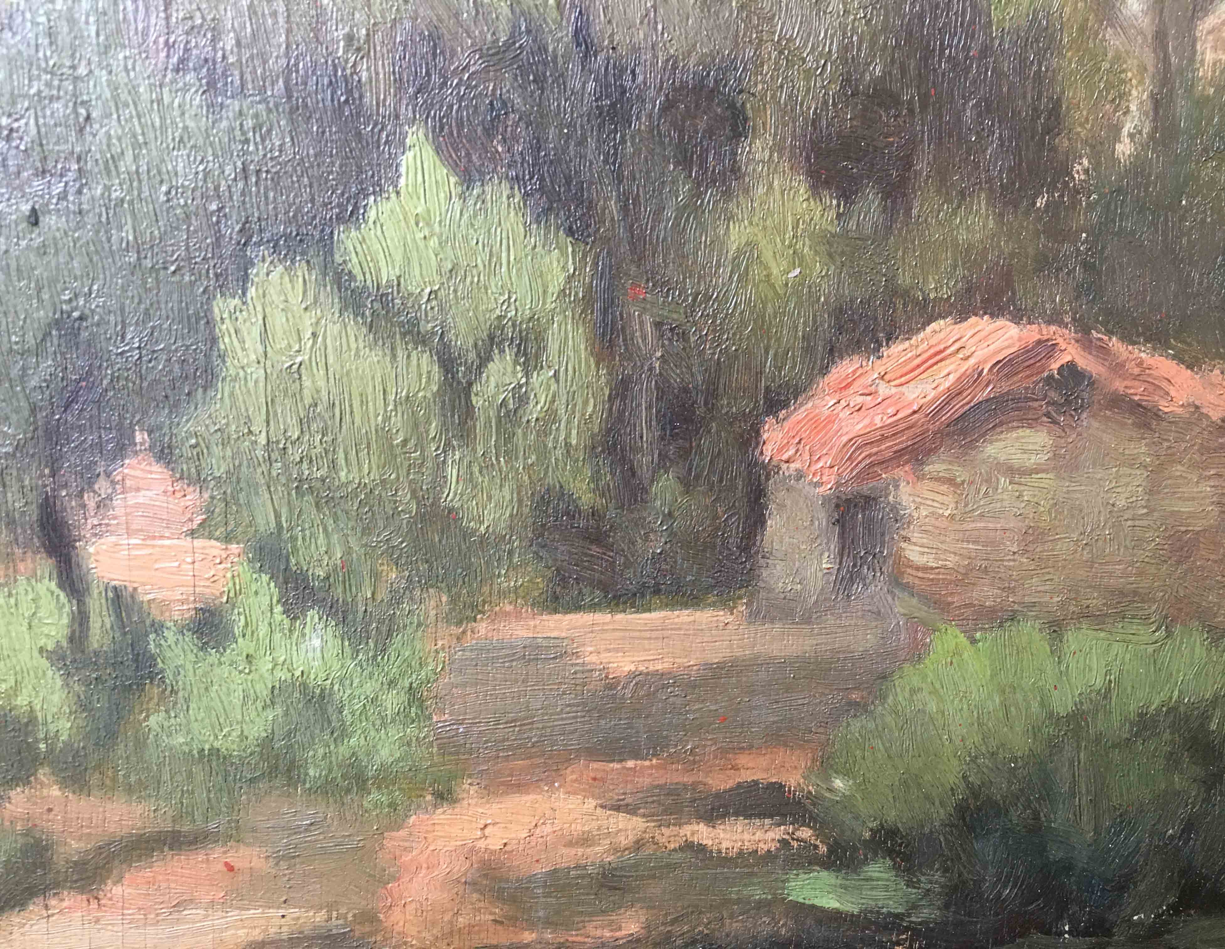 Tableau "Pinède à Pourcieux" - Var Provence signé Félix Pascal 1939 + cadre
