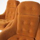 Set of two orange wing armchairs Interier Praha, Czechoslovakia