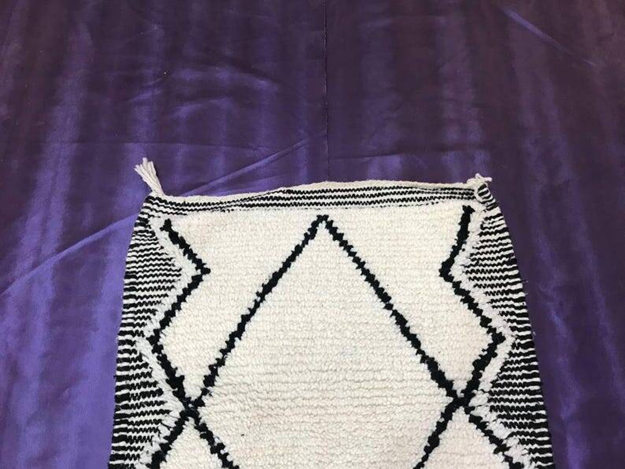 Tapis en laine pure fait main de couloir traditionnelle taille 75/300 cm