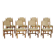 Henning Kjærnulf, set of 8 chairs, Oak and Hessian, Mid Century Modern, 1960s