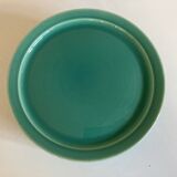 Set of 8 modernist plates in turquoise earthenware 1950 Villeroy and Boch