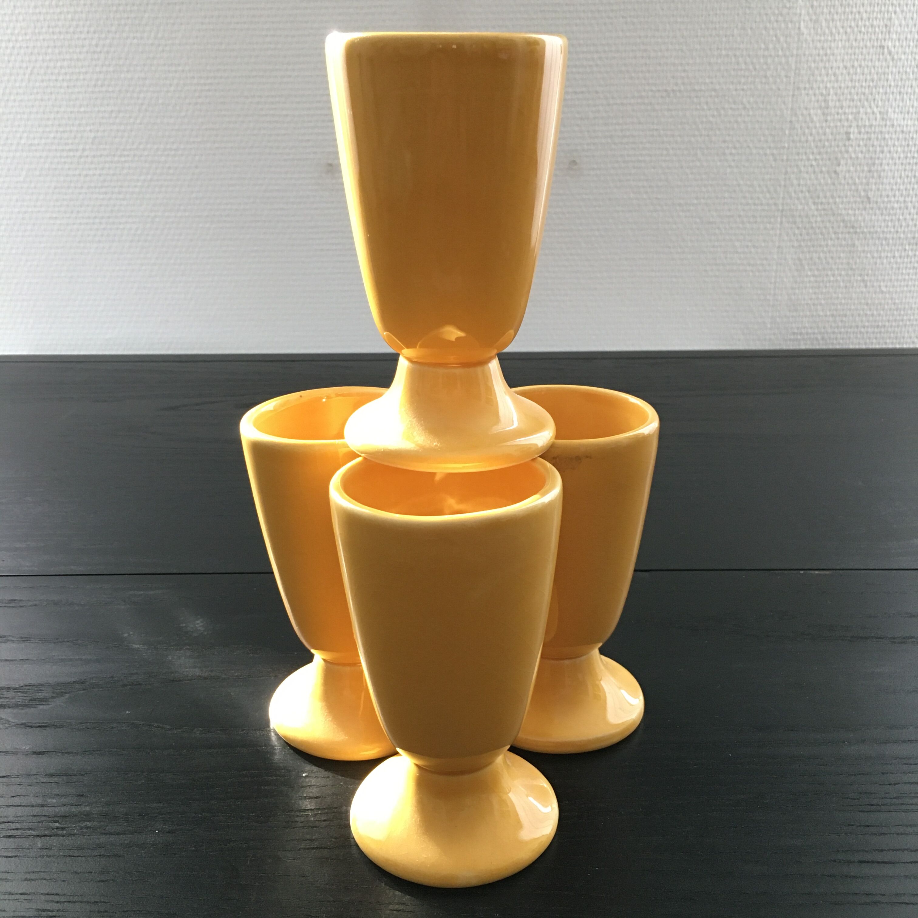 Set of 4 Provençal yellow mazagrans