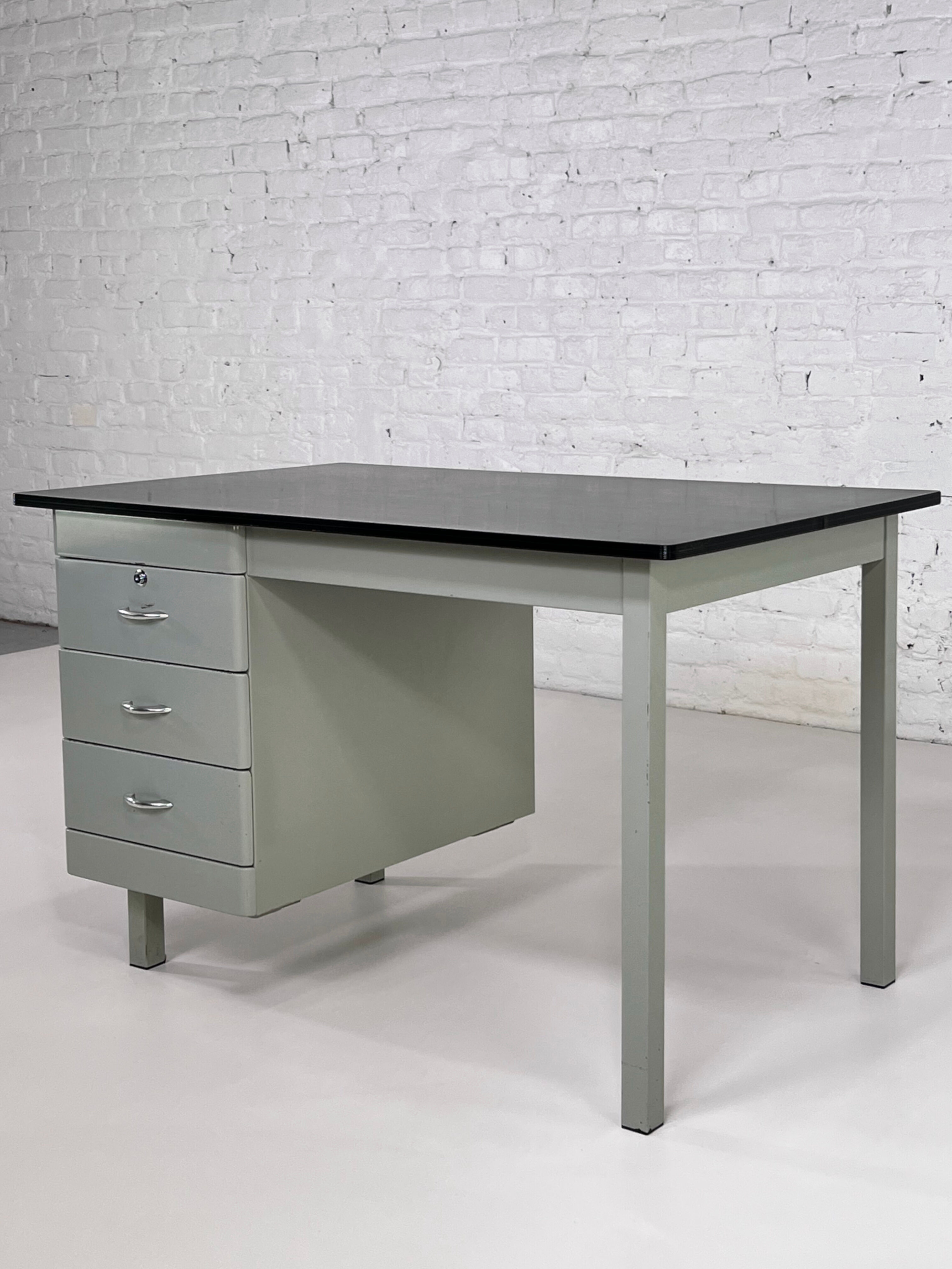 50s desk in industrial style metal