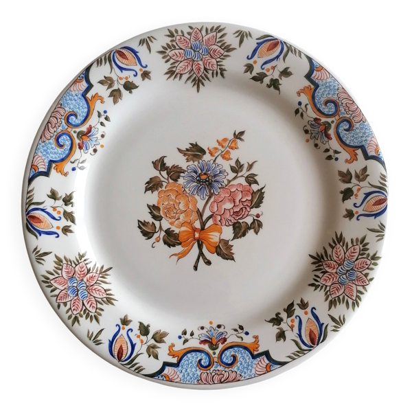 Assiette faïence Gien décor Bordeaux