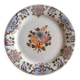 Gien earthenware plate with Bordeaux decoration