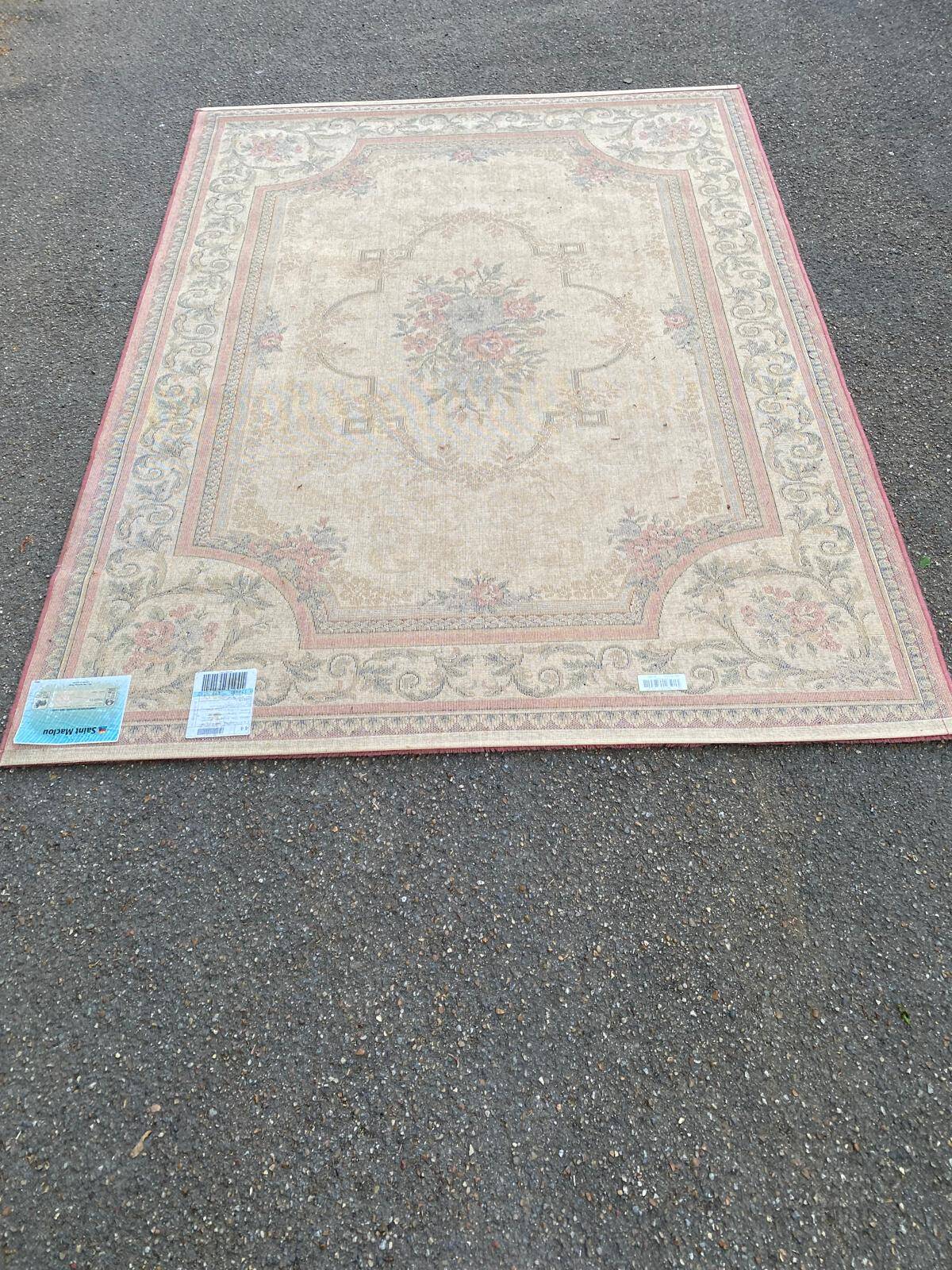 Persian rug in virgin wool, red beige velvet, 200x170 Saint Maclou