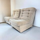 Lot de 2 fauteuils / une place modulables vintage meurop