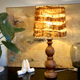 Vintage / bohemian chic wooden lamp
