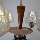 1960s Napako Mid-Century Modern Czech Four-Arm Glass Wood Chrome Chandelier