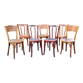 Lot 7 chaises bistrot début XXe en bois courbé