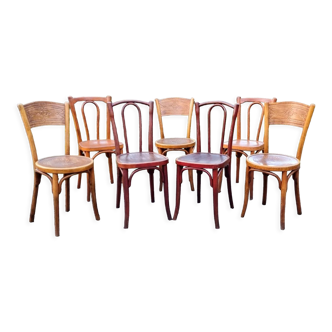 Lot 7 bistro chairs early twentieth in bentwood